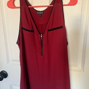 Express Dress Tank Top, Size Large, Red & Black